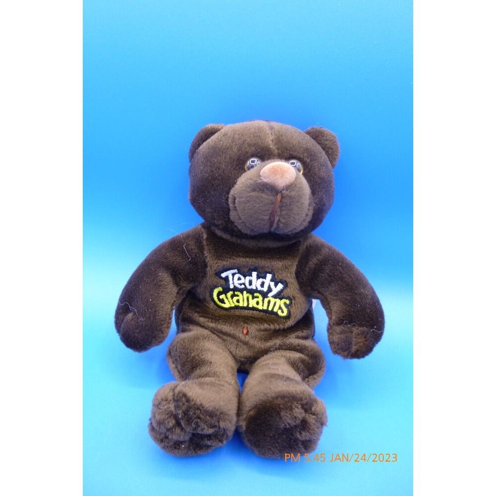 Teddy Grahams Chunky Chocolate Bear Bean Bag Plush Stuffed Animal Soft Toy 7”